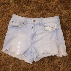 blue jean shorts